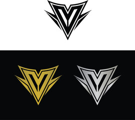 Abstract letter V logo design