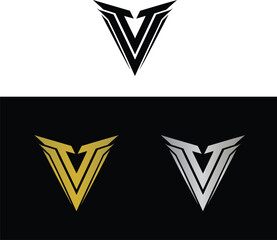 Abstract letter V logo design