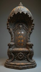 Obraz premium Intricate Antique Throne with Detailed Carvings and Elegance
