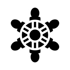 Obraz premium ship wheel glyph icon