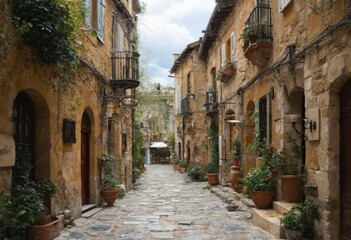 Obraz premium An Old European Village