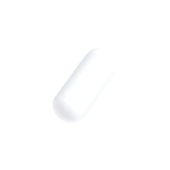 white pill isolated on transparent background