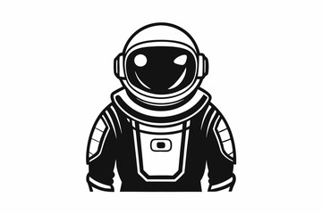 astronaut line art silhouette vector illustration