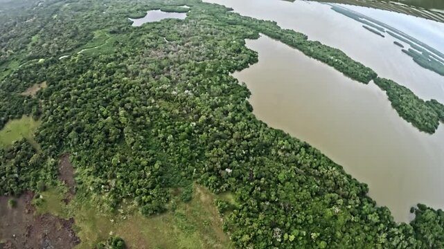 Landscape and travel themes: Aerial view of Tacarigua Coastal Lagoon. Miranda State. Venezuela