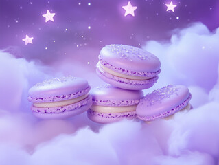 Obraz premium Floating Lilac Macarons