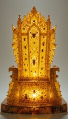 Intricate Decorative Chair with Amber and Spider Design Accents