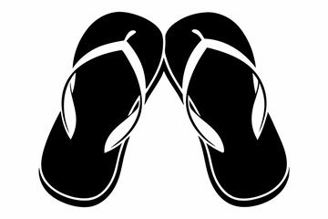 flip flops line art silhouette vector illustration