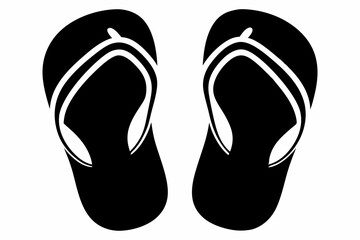 flip flops line art silhouette vector illustration