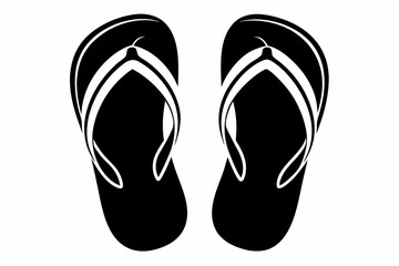 flip flops line art silhouette vector illustration