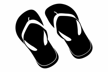 flip flops line art silhouette vector illustration