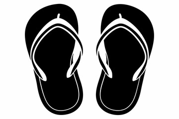 flip flops line art silhouette vector illustration