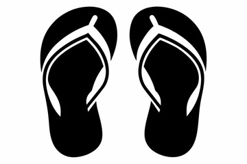 flip flops line art silhouette vector illustration