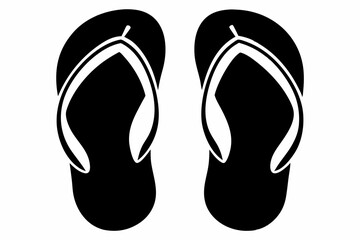 flip flops line art silhouette vector illustration