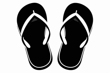 flip flops line art silhouette vector illustration