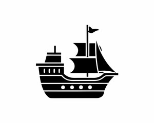 creative silhouette Naval Ship Icon victor illustration 