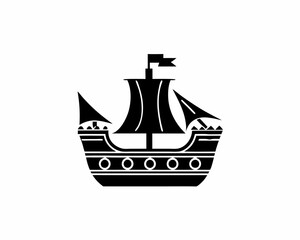 creative silhouette Naval Ship Icon victor illustration 