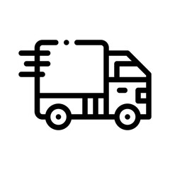 shipping truck line icon