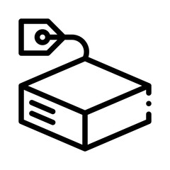 shipping label line icon