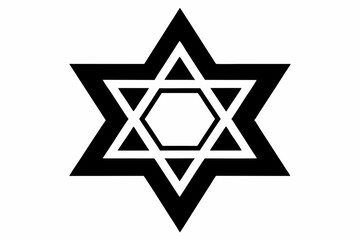 hanukkah star line art silhouette vector illustration