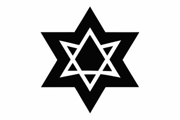 hanukkah star line art silhouette vector illustration