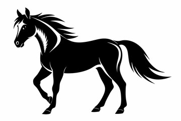 horse line art silhouette vector illustration