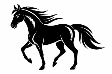 horse line art silhouette vector illustration