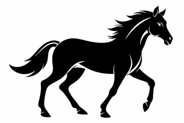 horse line art silhouette vector illustration