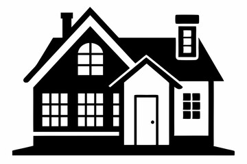 house simple icon line art silhouette vector illustration