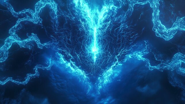 Abstract AI Brain with Glowing Neural Circuits