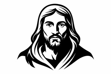 jesus line art silhouette vector illustration