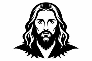 jesus line art silhouette vector illustration