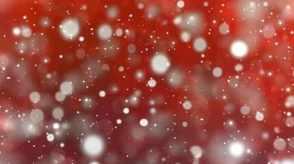 Abstract Winter Bokeh Background with Red and White