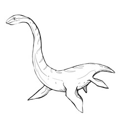 Dinosaur Hand drawing line art coloring book illustration, coloring page for kids and adults, transparent background png