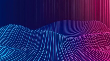 Abstract Geometric Wave Forms: A Futuristic Digital Art Design