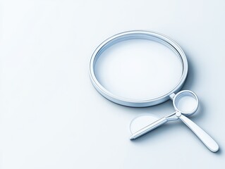 A clean, minimalist magnifying glass on a light background, emphasizing clarity and focus