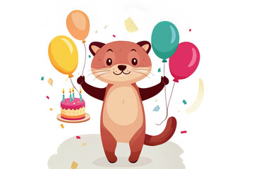 Happy Birthday with a Furry Ferret Friend