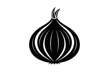 onion line art silhouette vector illustration
