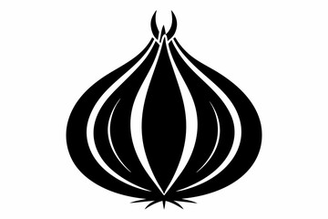 onion line art silhouette vector illustration