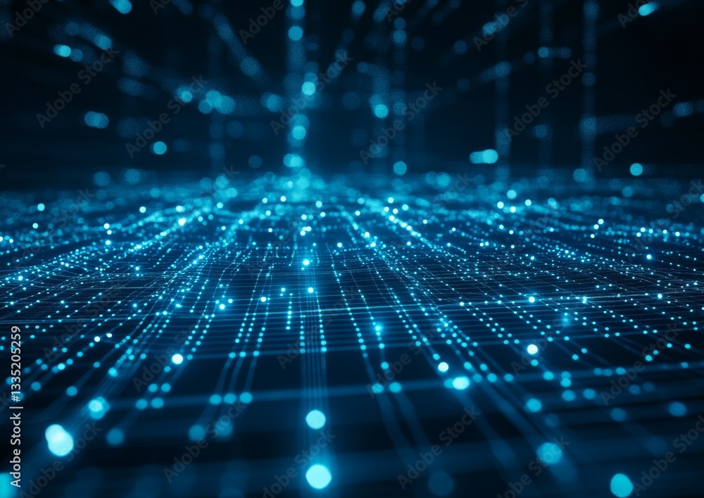 Poster abstract digital network in space