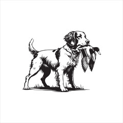 Vector illustration of a  dog and  silhouette with a wild and cute design