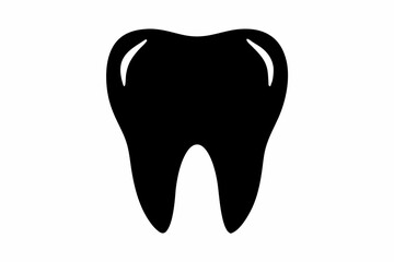 tooth line art silhouette vector illustration