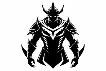 warriot line art silhouette vector illustration