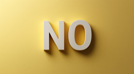 Minimalist composition featuring two block letters spelling no against soft yellow backdrop, conveying graphic design concept