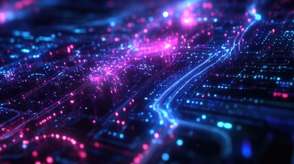 Obraz premium Advanced Machine Learning Visualization with Flowing