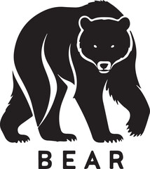 Fototapeta premium black and white polar bear logo type silhouette designs