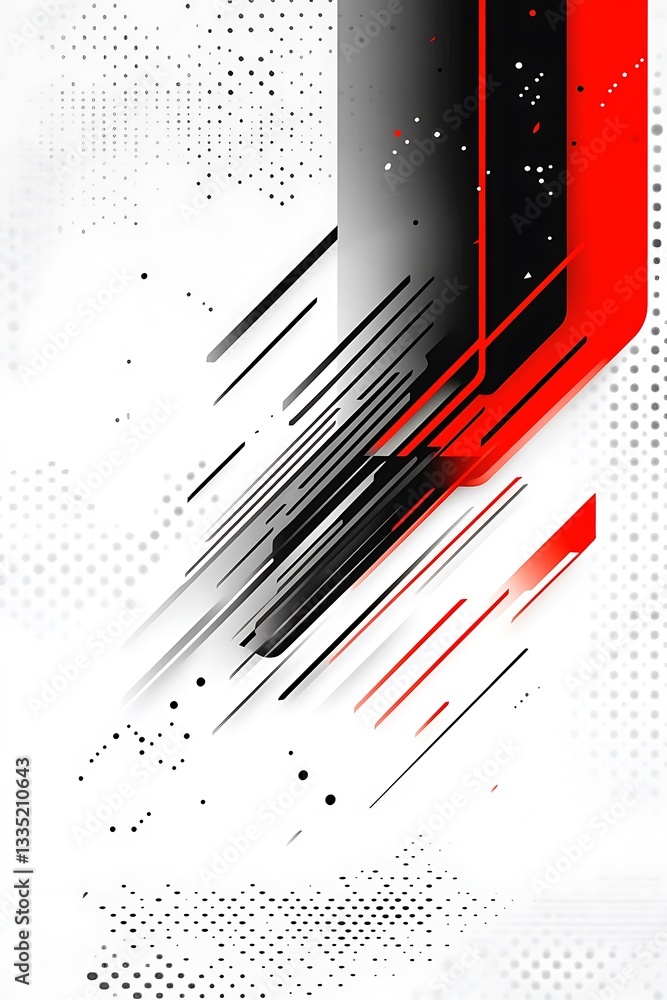 Aufkleber Dynamic Abstract Composition with Geometric Shapes and Vivid Color Accents