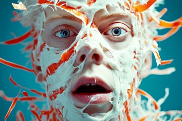 Metaphorical eating disorders emotions of a mental. Nervous breakdown. Mental disorder - eating disorders: abstract image of physical state. Resilience training. Psychological mindset.