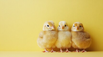 Tiny Easter chicks representing Easter holidays