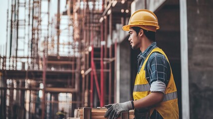 Industrial apprentice builder engineer training at work