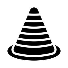 traffic cone glyph icon